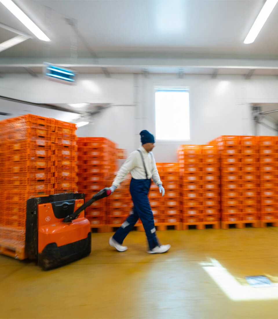 Colaborador da Meigal Alimentação a preparar produtos alimentares para o Segmento Grossista em Portugal